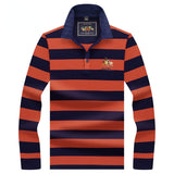 USPA Shirts Chuanqibaoluo Autumn Yarn-Dyed Striped Men's Long-Sleeved Lapel T-shirt Polo