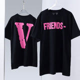 Vlone Summer Casual Stylish Men's plus Size Retro Sports Friends Tshirt