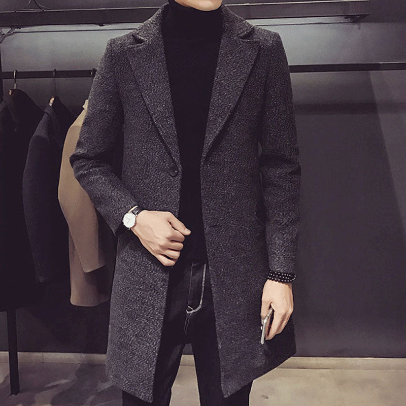 Large Size Retro Sports Snowflake Mid-Length Cotton-Padded Warm-Keeping Overcoat Coat Factory Men Spring Trench Coat