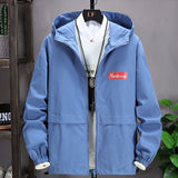 Men Cargo Jacket Spring and Autumn Casual Men's Jacket Solid Color Popular Hooded Jacket
