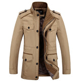 Veste Homme Mi Saison Spring and Autumn Men's Casual Jacket Large Size Cotton Men's Windbreaker Washed Cotton Coat Middle-Aged Men's Clothing