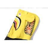 A Ape Print Jacket Shark Head Violent Bear Red and Blue and Yellow Multicolor Hoodie Men's and Women's Zipper Jacket