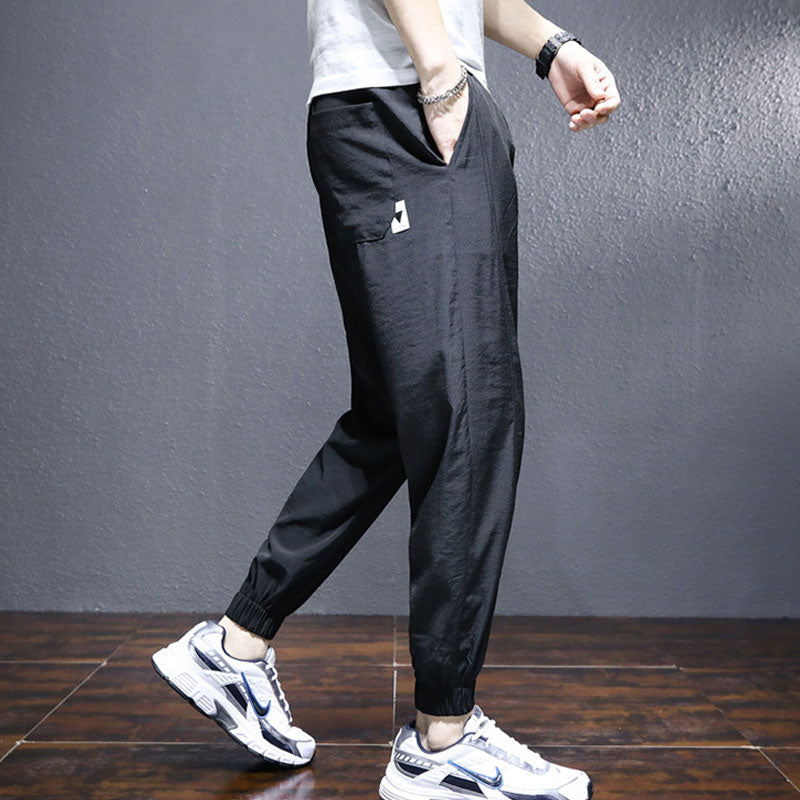 Cropped Pants Mens Spring and Summer Casual Pants plus Size Retro Sports Men Pants
