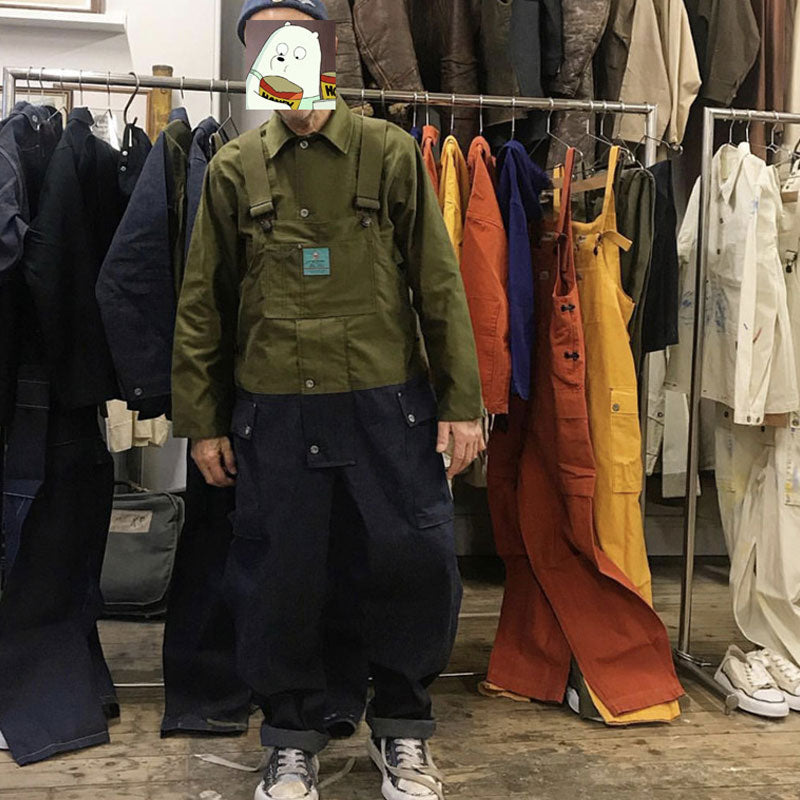 Men's Plus Size Retro Sports Trousers Overalls Denim Men Jeansmen Denim Overalls