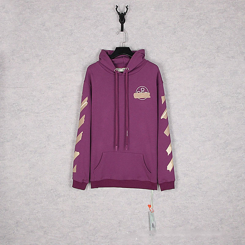 Autumn Off Classic Arrow Strip Pullover Hooded Sweater
