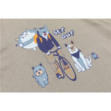 Men T Shirt Summer Casual Tops Men's Vintage Men's round Neck Short Sleeve Casual Loose Cartoon Dogs and Cats T-shirt