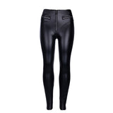 Leather Leggings Autumn and Winter Underwear-Shaped Stitching Pu Tight High Waist Zipper Leather Pants