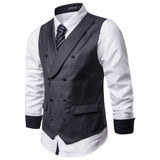Men's Dress Vests Business Waistcoat Men's Solid Color Vest Business Casual