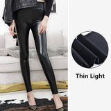 Faux Leather Pants Autumn and Winter High Waist PU Leather Pants Bright Leather Leggings High Elastic Cropped Pants
