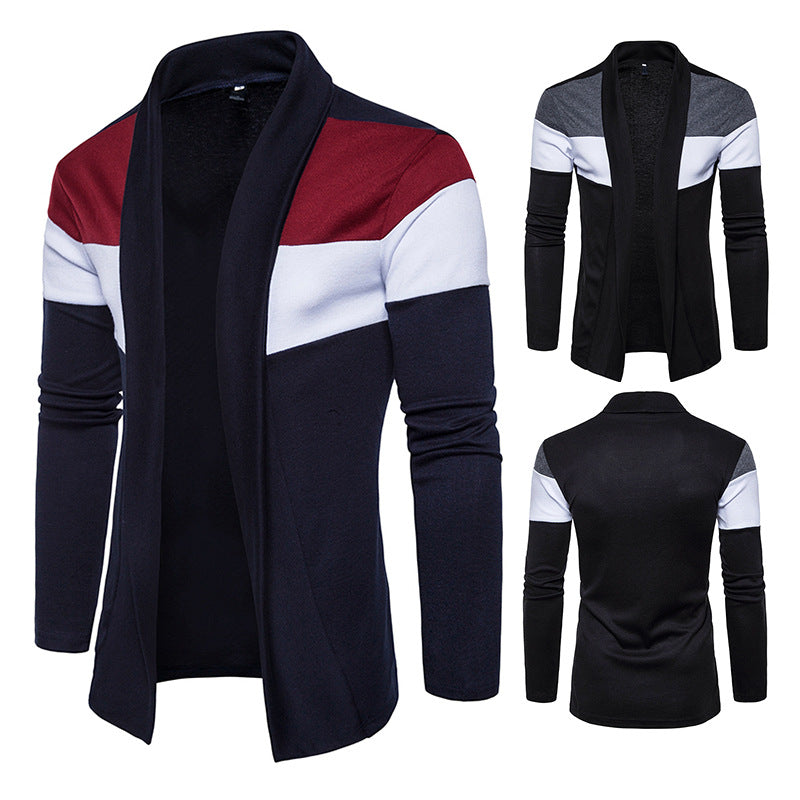 Men's Fashion Popular Contrast Color Knitwear Cardigan Casual Coat Men Cardigan Sweater