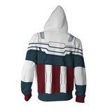 Captain America Hoodie Avengers 3D Digital Printed Full-Zip Cardigan