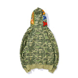 A Ape Print Hoodie Color Pink Blue Green Camouflage Printed Hoodie Coat