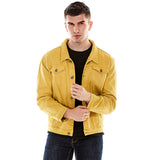 Yellow Denim Jacket Men Jean Coat Men's Spring and Autumn Casual Slim Spring Denim Jacket Denim Jacket