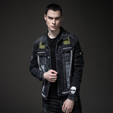 Cotton Solid Men's Denim Trucker Jacket Mens Spring Autumn Casual Slim Fit Bomber Jackets Men Jean Coat Mens Outwear Male Cowboy Fall/Winter Slim Fashion Denim Jacket Denim Jacket Clothes