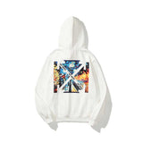 Autumn Winter Street Street Lamp Arrow Pattern Velvet Padded Hooded Sweatshirt Men And Women Same Style