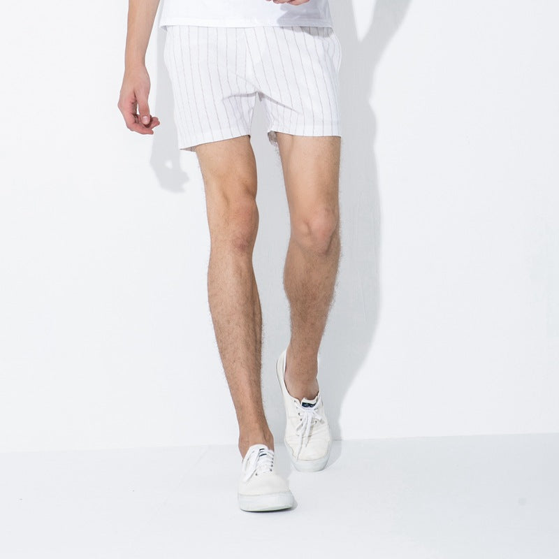 5 Inch Inseam Shorts Shorts Men's Trendy Men's Super Short Shorts Beach Pants Cotton Linen Middle Pants Casual Short-Length Pants