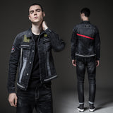 Cotton Solid Men's Denim Trucker Jacket Mens Spring Autumn Casual Slim Fit Bomber Jackets Men Jean Coat Mens Outwear Male Cowboy Fall/Winter Slim Fashion Denim Jacket Denim Jacket Clothes
