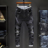 Built-In-Flex Jean Autumn And Winter Stretch Denim Trousers Men Plus Size Retro Sports Men Jeans
