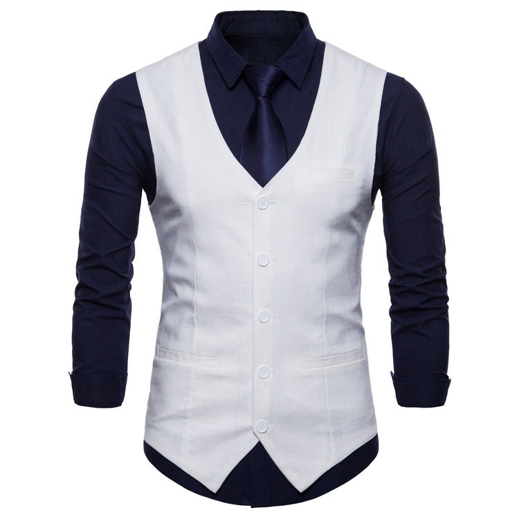 Tuxedo Vests Men Suit Vest Spring Concise Men's Casual Vest
