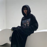 Vintage Graphic Hoodies with Velvet