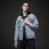 Cotton Solid Men's Denim Trucker Jacket Mens Spring Autumn Casual Slim Fit Bomber Jackets Men Jean Coat Mens Outwear Male Cowboy Fall Winter Cowboy Coat Men's Denim Jacket Clothes