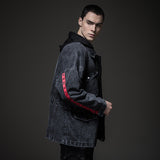 Cotton Solid Men'S Denim Trucker Jacket Mens Spring Autumn Casual Slim Fit Bomber Jackets Men Jean Coat Mens Outwear Male Cowboy Mid-Length Autumn And Winter Denim Jacket Men'S Loose Denim Jacket Clothes