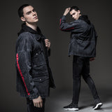 Cotton Solid Men'S Denim Trucker Jacket Mens Spring Autumn Casual Slim Fit Bomber Jackets Men Jean Coat Mens Outwear Male Cowboy Mid-Length Autumn And Winter Denim Jacket Men'S Loose Denim Jacket Clothes