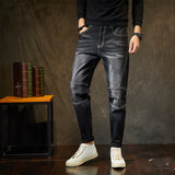 Relaxed Tapered Jean Autumn and Winter Stitching Loose Elastic plus Size Harem Jeans Male Big Size Men Jeans