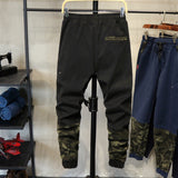 Relaxed Tapered Jean Mens Corset Denim Pant Autumn Cotton Stretch Camouflage Ankle-Tied Large Size Casual Pants Men's Big Size Pants Men