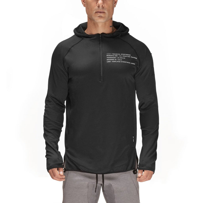 Gyms Fitness Men Sports Hoodie Bodybuilding Workout Jogging Men's Athletic Sweatshirts Fitness Fall Winter Fashion Sports Sweater Men Long Sleeve Hooded Pullover Coat Men's Clothing