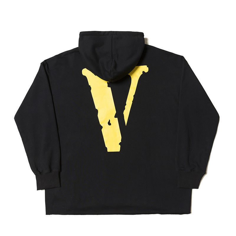 Vlone Hoodie High Street Letters Popular Smiling Face Hoodie Coat