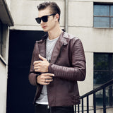 Hand Painted Leather Jackets Autumn Men's Motorcycle Leather Jacket PU Leather Jacket