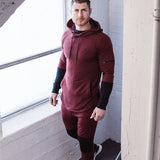 Gyms Fitness Men Sports Hoodie Bodybuilding Workout Jogging Men's Athletic Sweatshirts Muscle Workout Fall Winter Men Sports Fitness Leisure Cotton Hooded Sweater Stitching