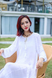 Red Peasant Dress Desert Seaside Vacation Embroidered Ethnic Style Retro Dress Long-Sleeved Red Red Dress