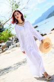 Red Peasant Dress Desert Seaside Vacation Embroidered Ethnic Style Retro Dress Long-Sleeved Red Red Dress