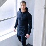 Gyms Fitness Men Sports Hoodie Bodybuilding Workout Jogging Men's Athletic Sweatshirts Muscle Workout Fall Winter Men Sports Fitness Leisure Cotton Hooded Sweater Stitching