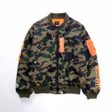 A Ape Print Coat Autumn and Winter Thickened Cotton Coat Jacket Youth Camouflage Personality Baseball Uniform Cotton Clothes