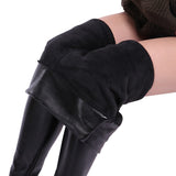 Faux Leather Pants Female Autumn And Winter Leggings Velvet Padded Thickened Outer Wear High Waist Leather Shorts
