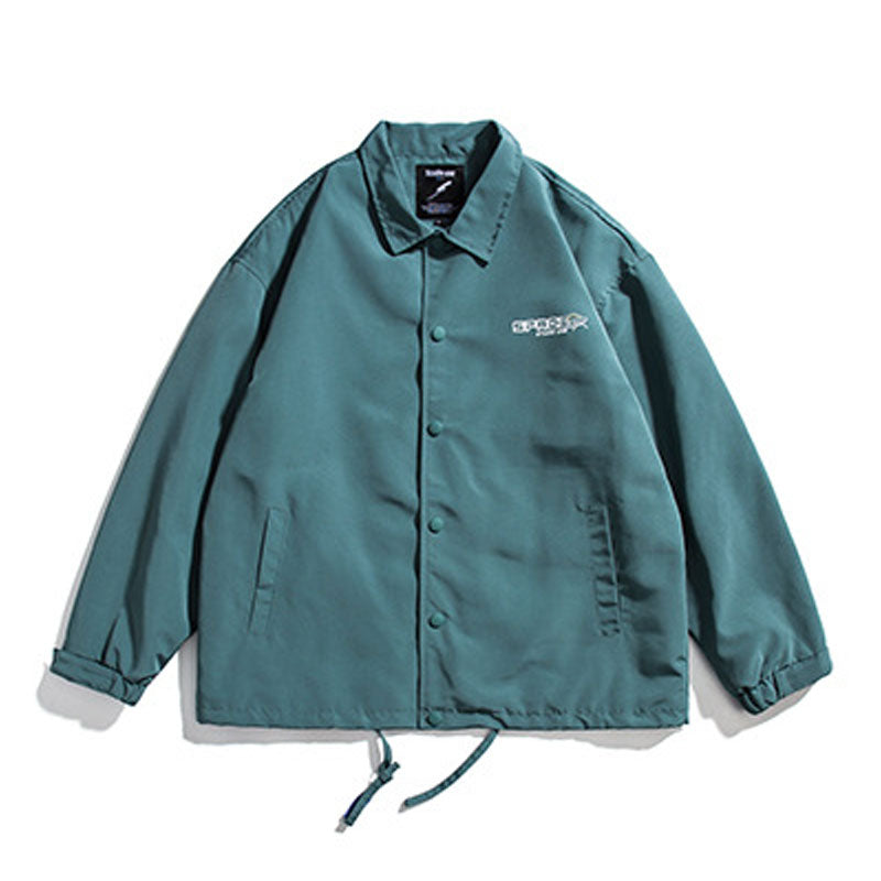 Spring Personalized Printed Lapel Large Size Sports Retro Jacket Men's Jacket Student Men Jacket