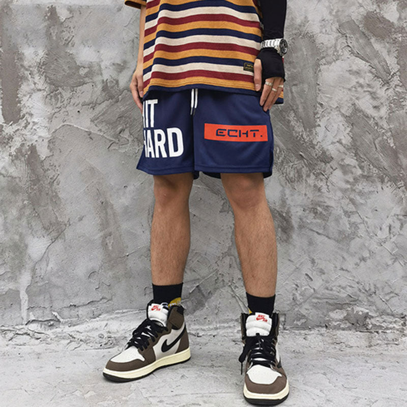 Basketball Shorts Men's Retro Hip Hop Loose Letter Printed Basketball Shorts Men's and Women's
