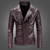 1970 East West Leather Jacket Fleece-Lined Lapel Men's Motorcycle Leather Jacket Coat