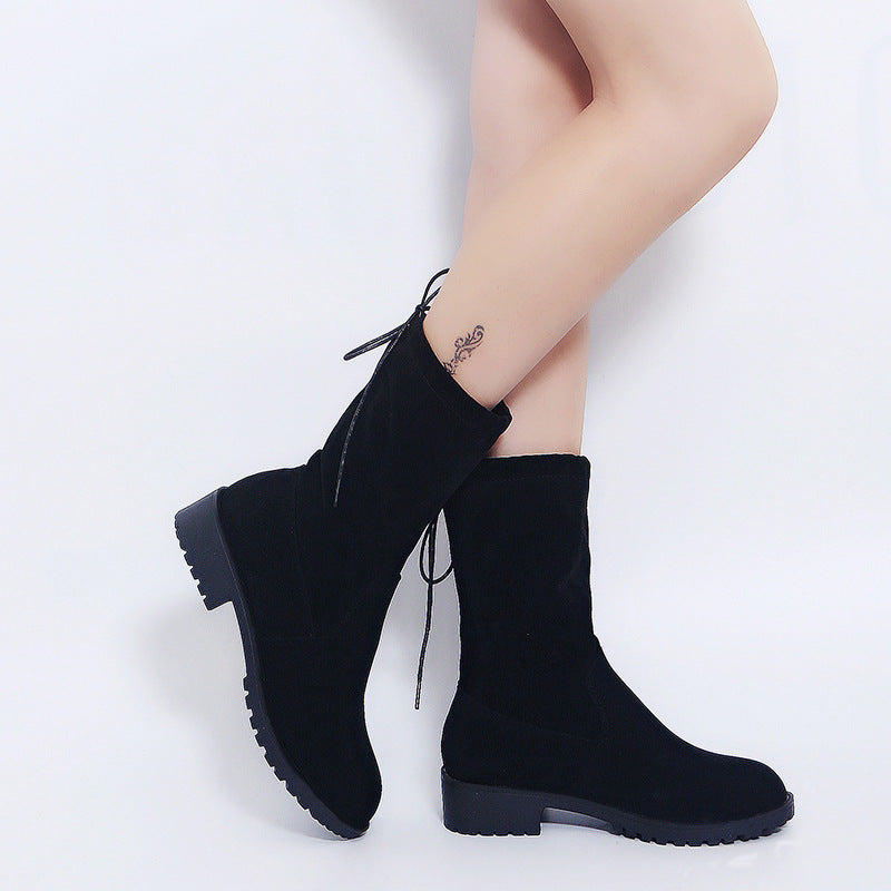 Coachella Festival Boots Middle Boots Flat Bottom 35-43 plus Size Female Boots