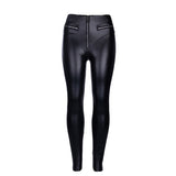 Leather Leggings Autumn and Winter Underwear-Shaped Stitching Pu Tight High Waist Zipper Leather Pants