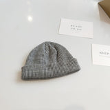 Women Beanies Dome Short Knitted Wool Hat Skullcap Men