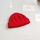 Women Beanies Dome Short Knitted Wool Hat Skullcap Men