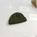 Women Beanies Dome Short Knitted Wool Hat Skullcap Men
