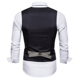 Men's Dress Vests Business Waistcoat Men's V-neck Suit Vest