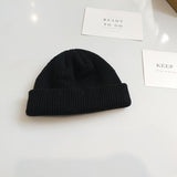 Women Beanies Dome Short Knitted Wool Hat Skullcap Men