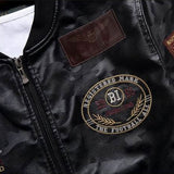 Leather Flight Suit Logo Embroidered Leather Coat Motorcycle Clothing Men's Winter Men Pu Jacket