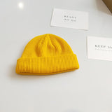 Women Beanies Dome Short Knitted Wool Hat Skullcap Men